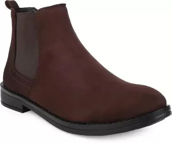 Maroon_Synthetic_Chelsea_Boots_For_Men