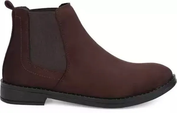 Maroon_Synthetic_Chelsea_Boots_For_Men