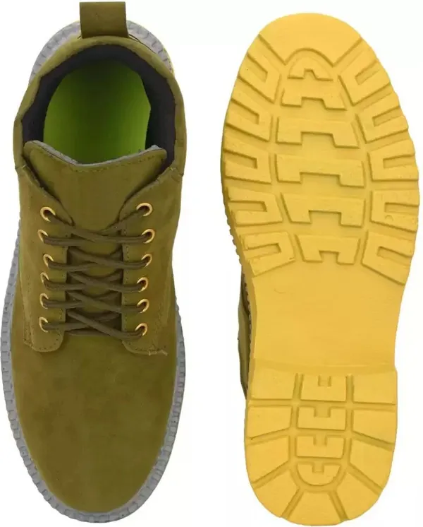 Olive_Synthetic_Boots_For_Men