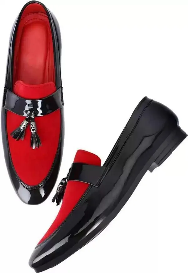 Red_And_Black_Synthetic_Loafers_&_Running_Shoe_For_Men_Pack_Of_2