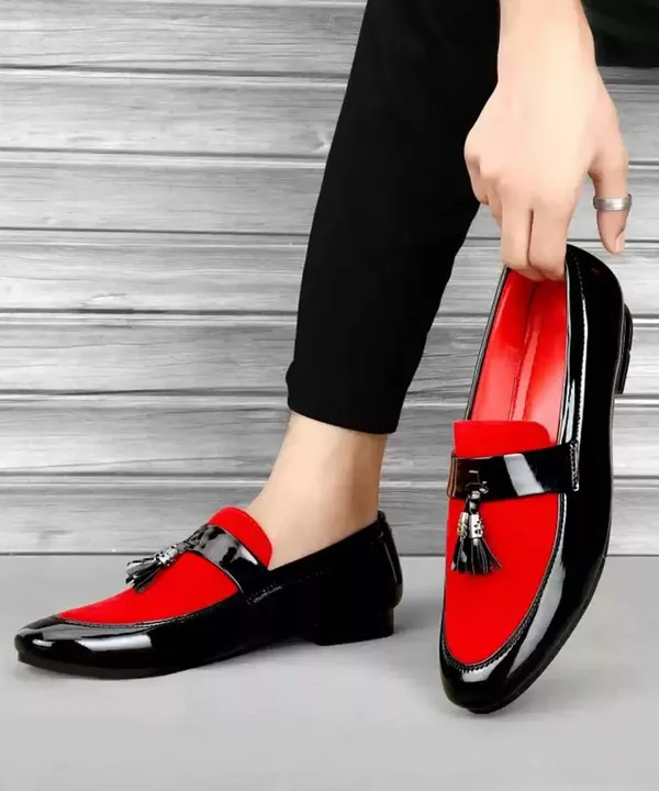 Red_And_Black_Synthetic_Loafers_For_Men