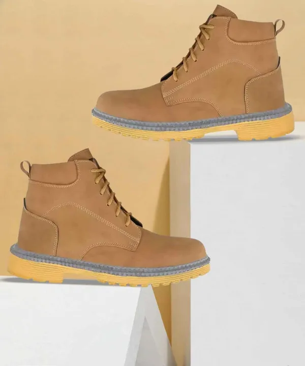 Tan_Synthetic_Boots_For_Men