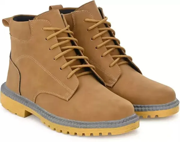 Tan_Synthetic_Boots_For_Men