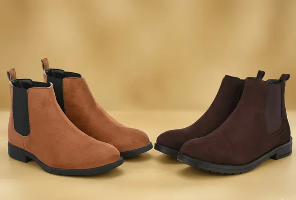 Brown_And_Tan_Synthetic_Chelsea_Boots_For_Men_Pack_Of_2