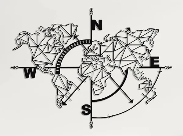 Geometric_World_Map_Wall_Decor_With_Compass_Design