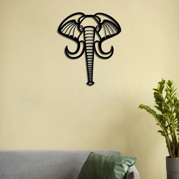 Decorative_Metal_Elephant_Wall_Art_-_Black_Outline_Design
