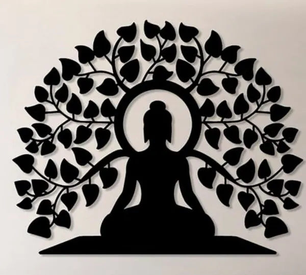 Buddha_Under_Bodhi_Tree_Metal_Wall_Art_Silhouette