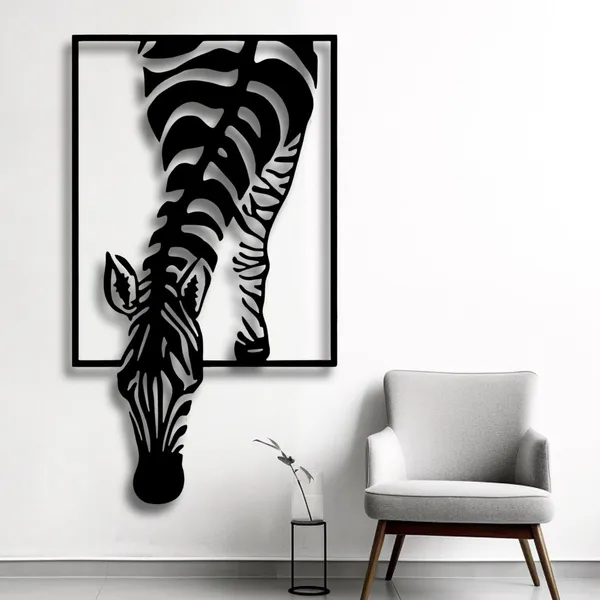 3D_Zebra_Wall_Art_Decor_-_Black_Metal_Sculpture