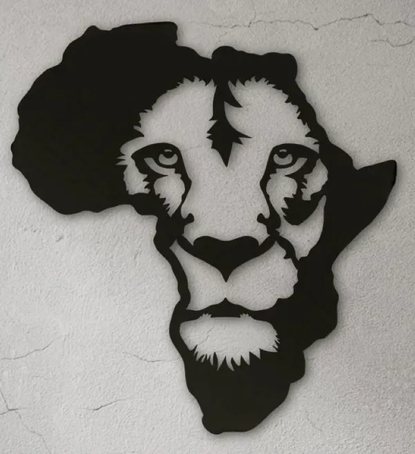 Africa_Lion_Metal_Wall_Art_Decor_-_Black_Silhouette