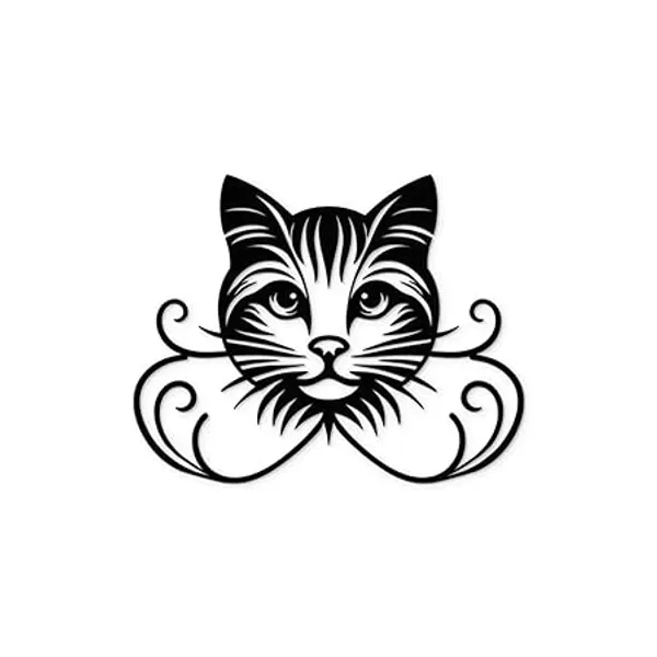 Decorative_Cat_Face_Silhouette_Wall_Art_Or_Logo_Design