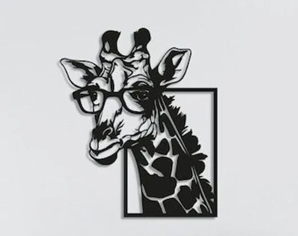 Metal_Wall_Art_-_Giraffe_In_Frame_Design