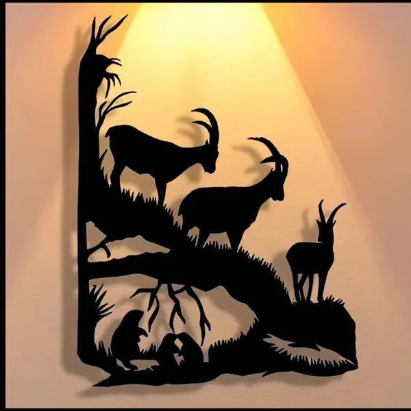 Mountain_Goat_Silhouette_Metal_Wall_Art_-_Wildlife_Scene_Decoration