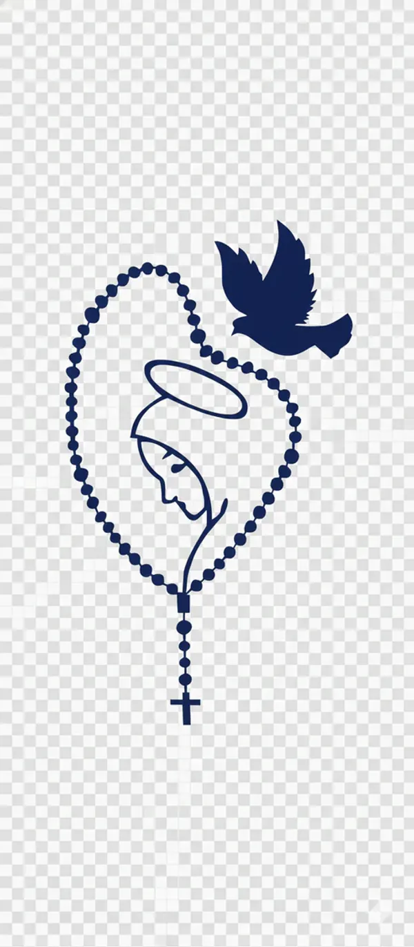 Religious_Rosary_Beads_With_Dove_And_Mary_Motif_-_Navy_Blue