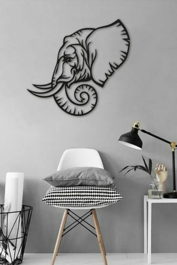 Decorative_Elephant_Metal_Wall_Art_-_Black