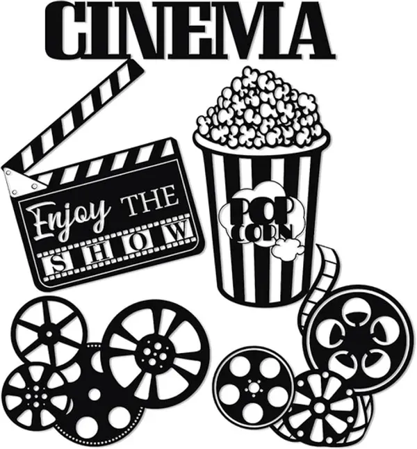 Cinema_Movie_Theater_Decorative_Sticker_Set_-_Black_&_White_Film_Themed_Graphics
