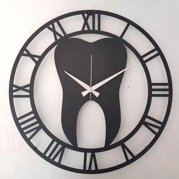 Decorative_Tooth-Shaped_Wall_Clock_With_Roman_Numerals