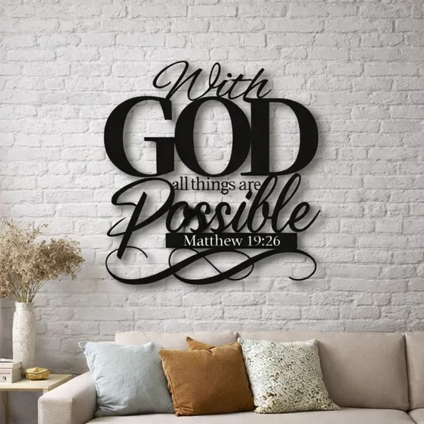 With_God_All_Things_Are_Possible_Metal_Wall_Art_-_Matthew_19:26_Inspirational_Wall_Decor