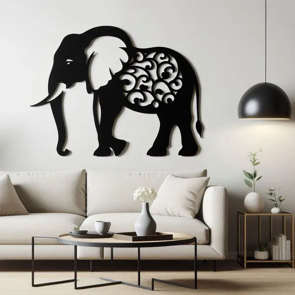 Decorative_Elephant_Metal_Wall_Art_-_Black_Filigree_Design