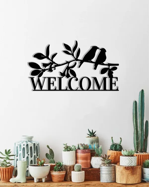 Welcome_Metal_Wall_Art_With_Birds_And_Branches_-_Black