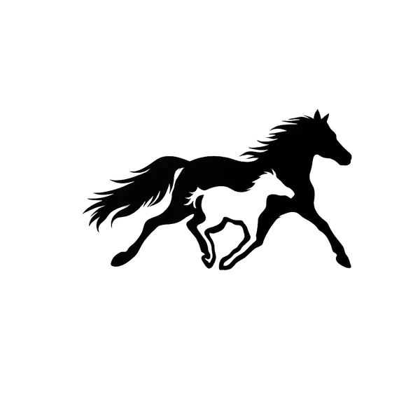 Mare_And_Foal_Horse_Silhouette_Decal_Sticker