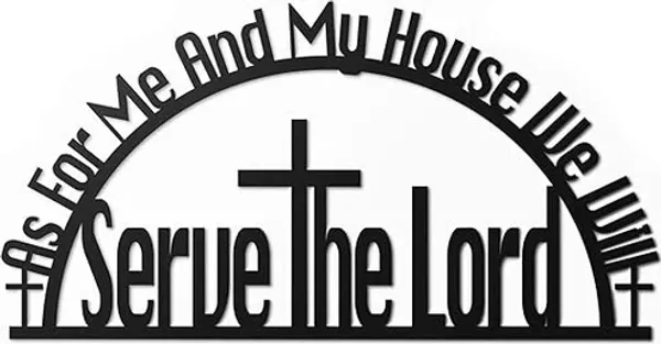 As_For_Me_And_My_House_We_Serve_The_Lord_Metal_Wall_Art_With_Cross