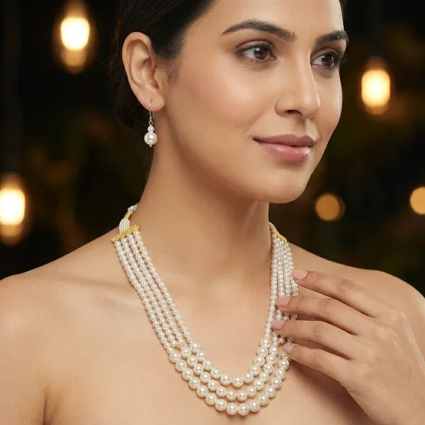 Hansini_Pearl__Premium_layered__Haar_with_Bracelet_For_Women