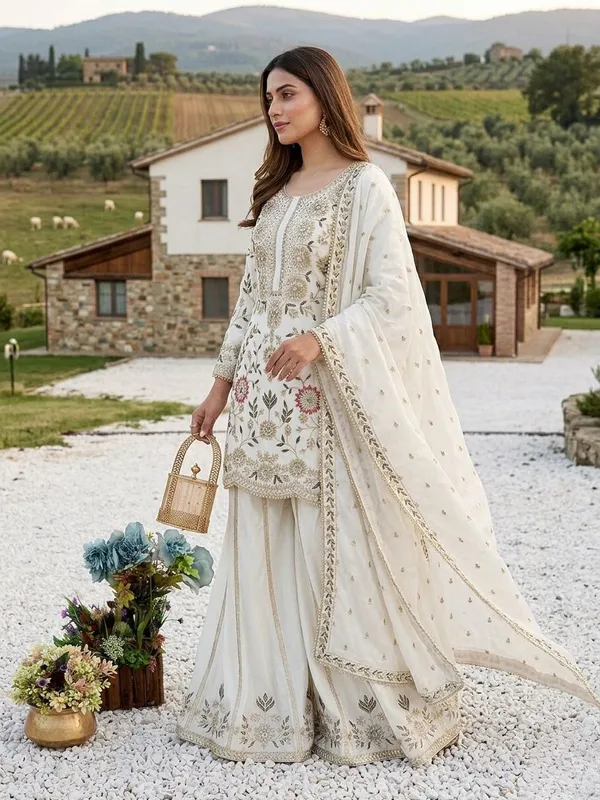 Ivory_White_georgette_sharara_suit