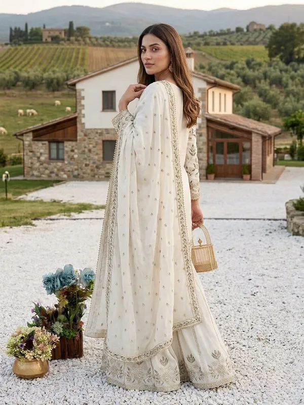 Ivory_White_georgette_sharara_suit