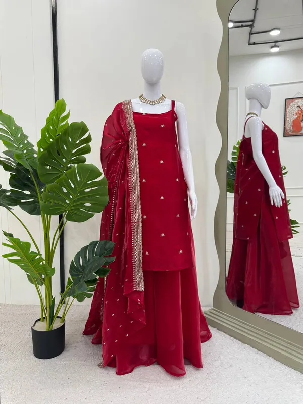 Graceful_Crimson_Red_Kurta_Set_with_Embroidered_Dupatta