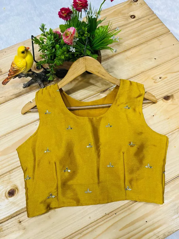 3__Pieces_mustard_yellow_Ready_Made_Plazzo_&_blouse_Set_With_Shrug