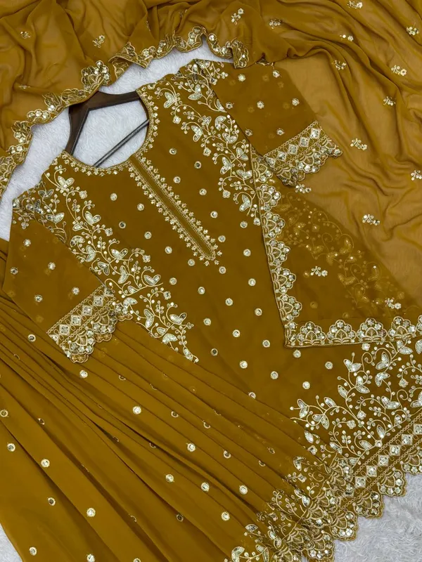 MUSTARD_YELLOW_EMBROIDERED_GEORGETTE_SHARARAR_SUIT