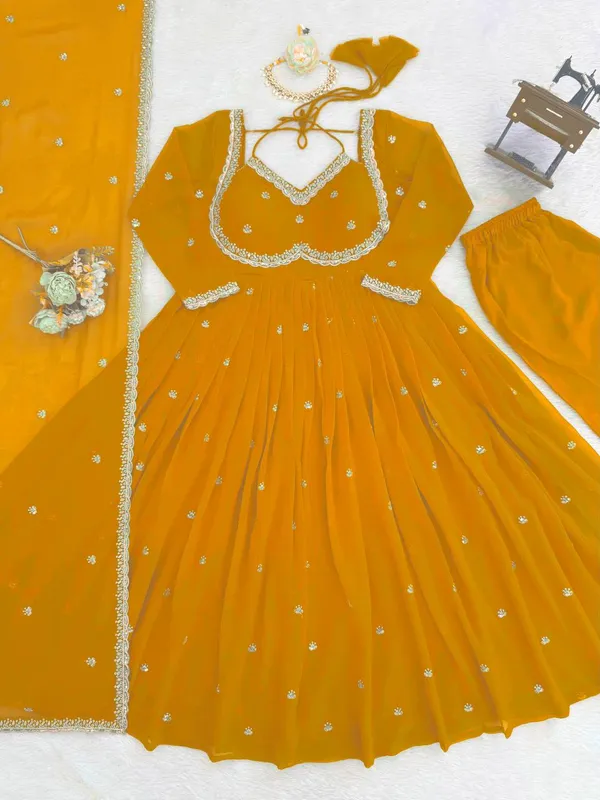 MUSTARD_YELLOW_Anarkali_Graceful_Look
