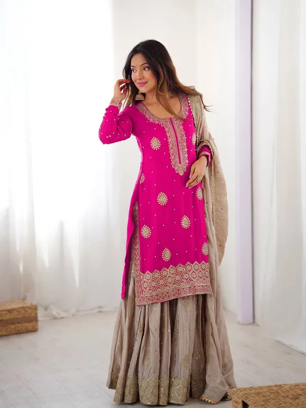 PINK_BEIGE_EMBROIDERED_SHARARA_SUIT_SET