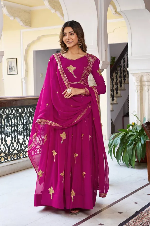georgette_dark_pink_embroidered_anarkali_suit