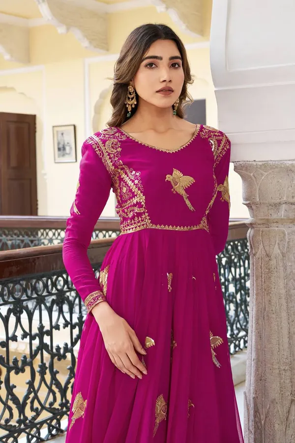 georgette_dark_pink_embroidered_anarkali_suit