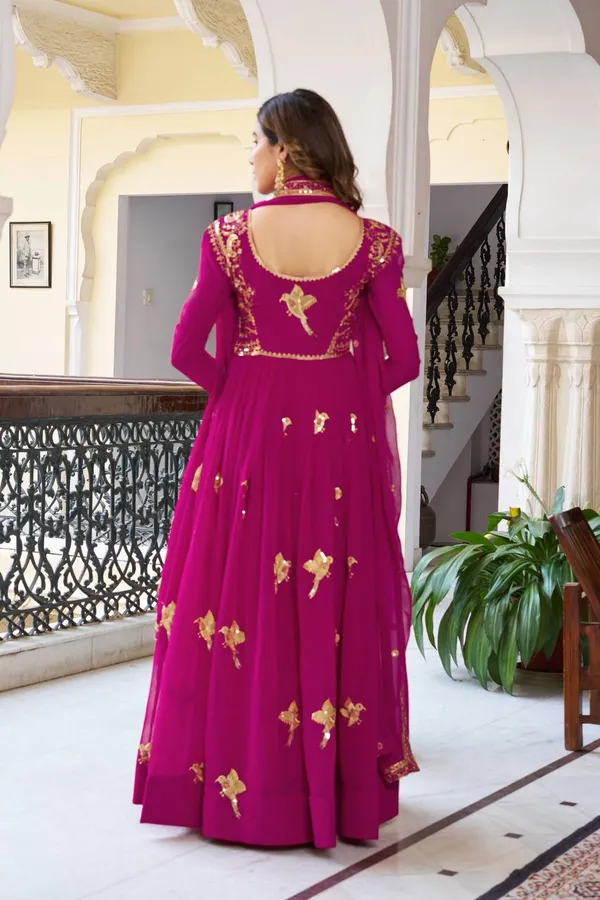 georgette_dark_pink_embroidered_anarkali_suit