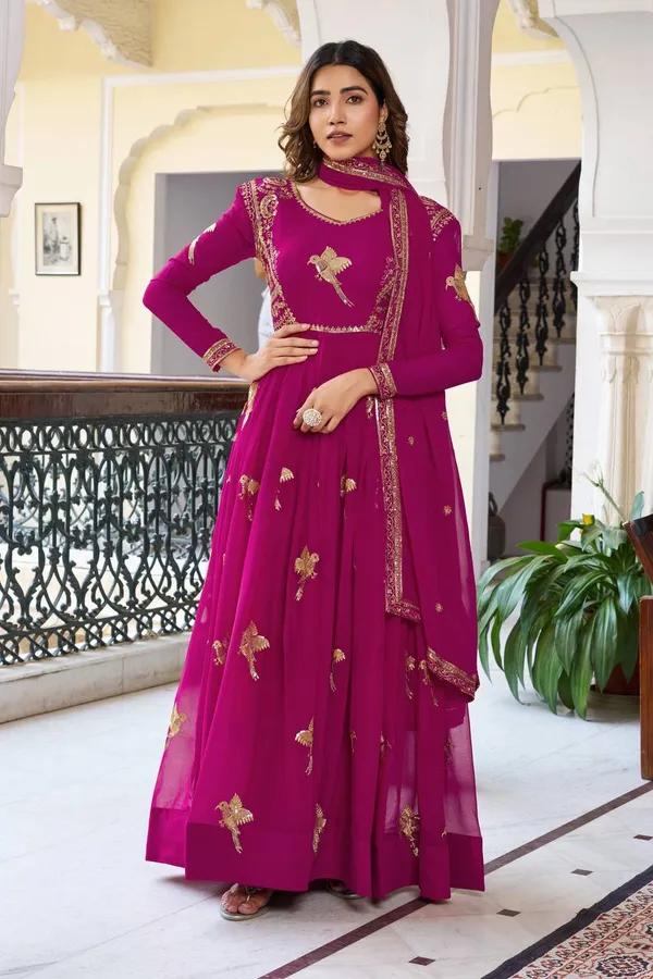 georgette_dark_pink_embroidered_anarkali_suit