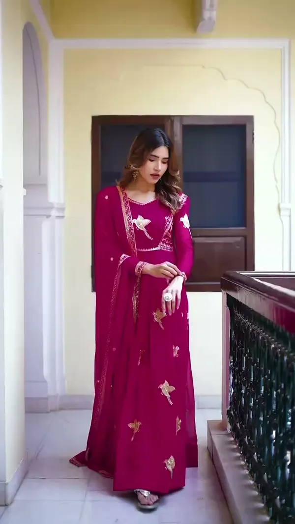 georgette_dark_pink_embroidered_anarkali_suit
