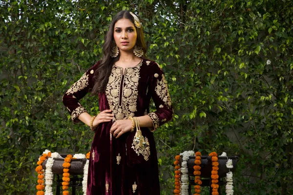 LUXURY_WINE_3_Pieces_Suit_with_top,_Bottom_&_Dupatta