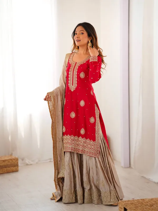 RED_georgette_EMBROIDERED_SHARARA_SUIT_SET
