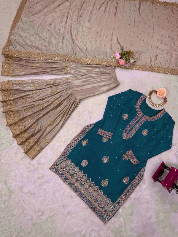 TEAL_BLUE_EMBROIDERED_SHARARA_SUIT_SET