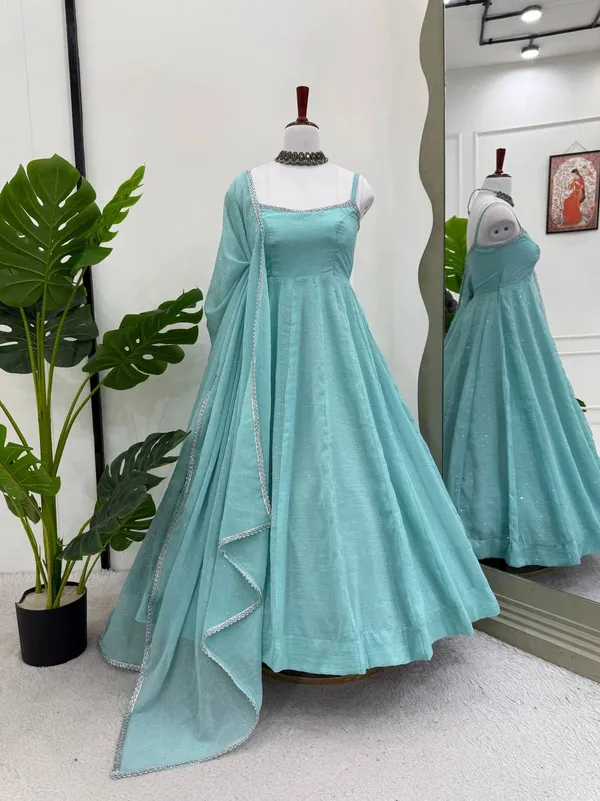 Elegant_PASTEL_TEAL_Anarkali_Gown_with_Dupatta