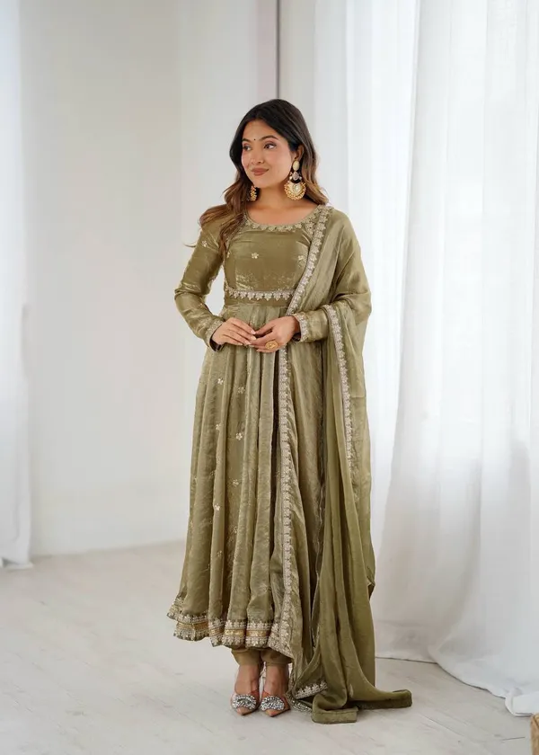 OLIVE_GREEN_Ethnic_Look_with_Elegance