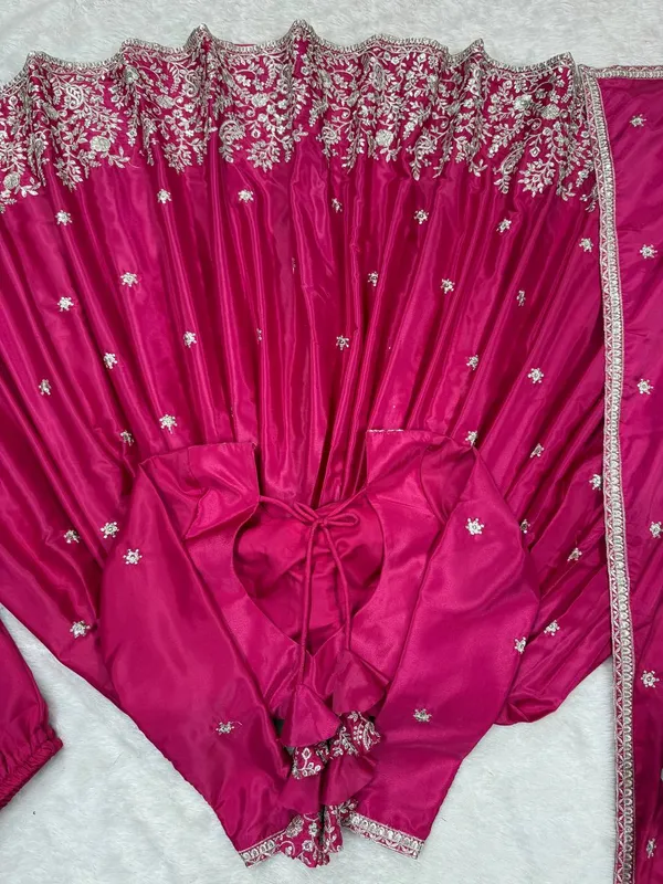 Elegant_RANI_PINK_Embroidered_Anarkali_Suit_with_Dupatta_&_Palazzo_Set