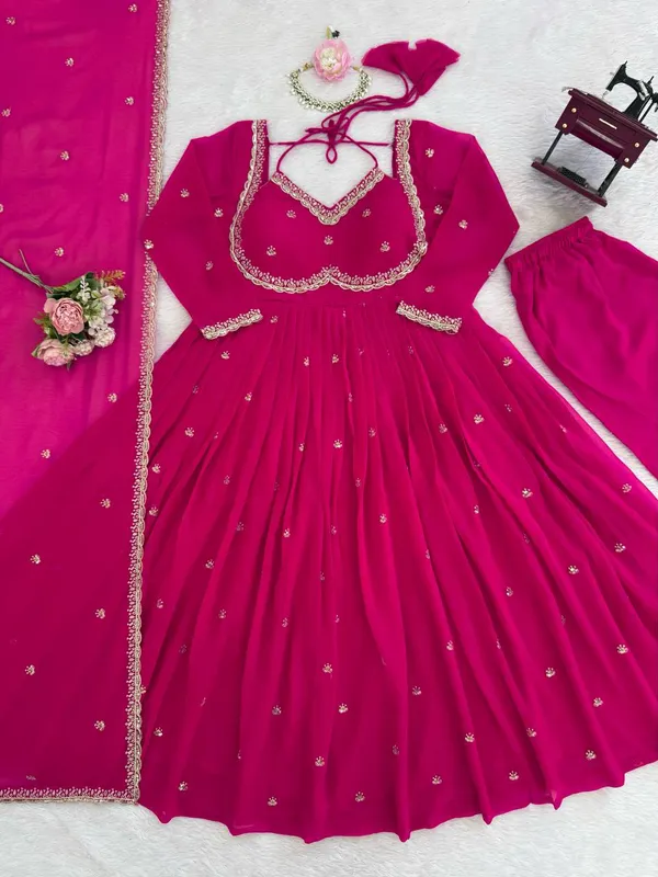 HOT_PINK_Anarkali_Graceful_Look