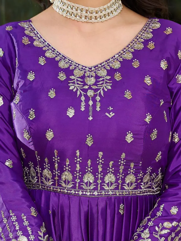 Elegant_royal__PURPLE_Embroidered_Anarkali_Suit_with_Dupatta_&_Palazzo_Set