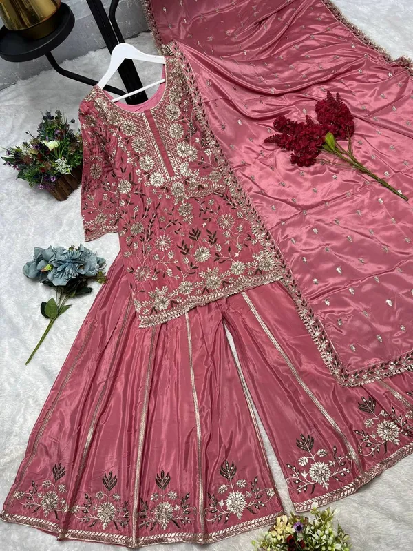 Pink_Floral_Embellished_Straight_Kurta_Sharara_with_Dupatta_Set