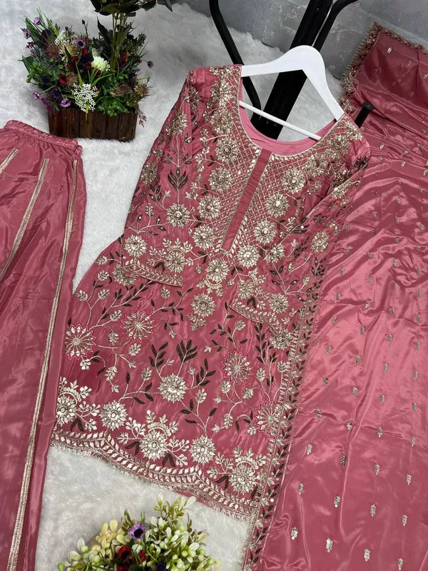 Pink_Floral_Embellished_Straight_Kurta_Sharara_with_Dupatta_Set