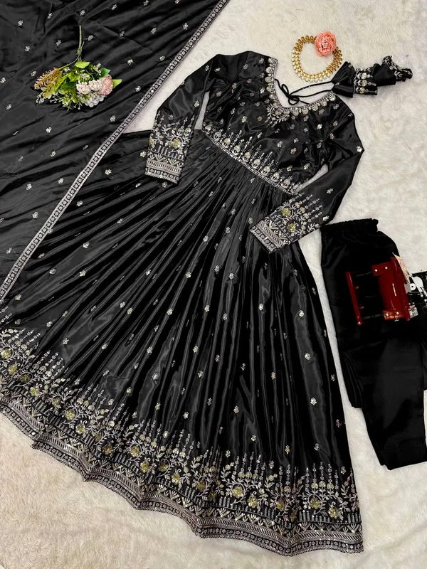 Elegant_royal_BLACK_Embroidered_Anarkali_Suit_with_Dupatta_&_Palazzo_Set