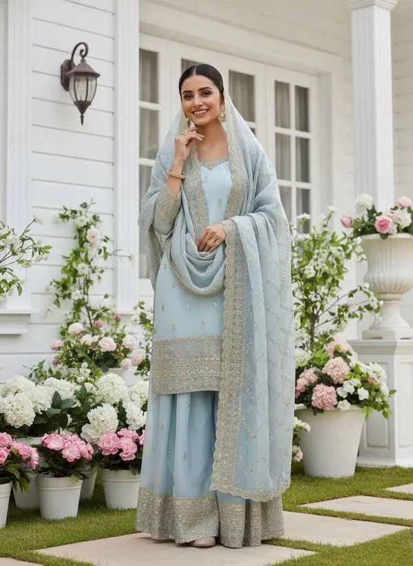 AQUA_BLUE_EMBROIDERED_SILK_KURTA_WITH_PLAZZO_AND_DUPATTA_SET